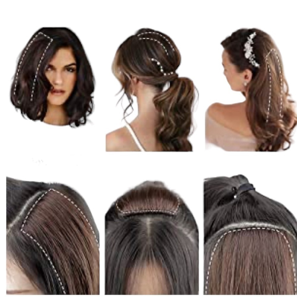 2 Piece Hair Volume Pump Insert Clip Dark Brown 8 Inch NEW